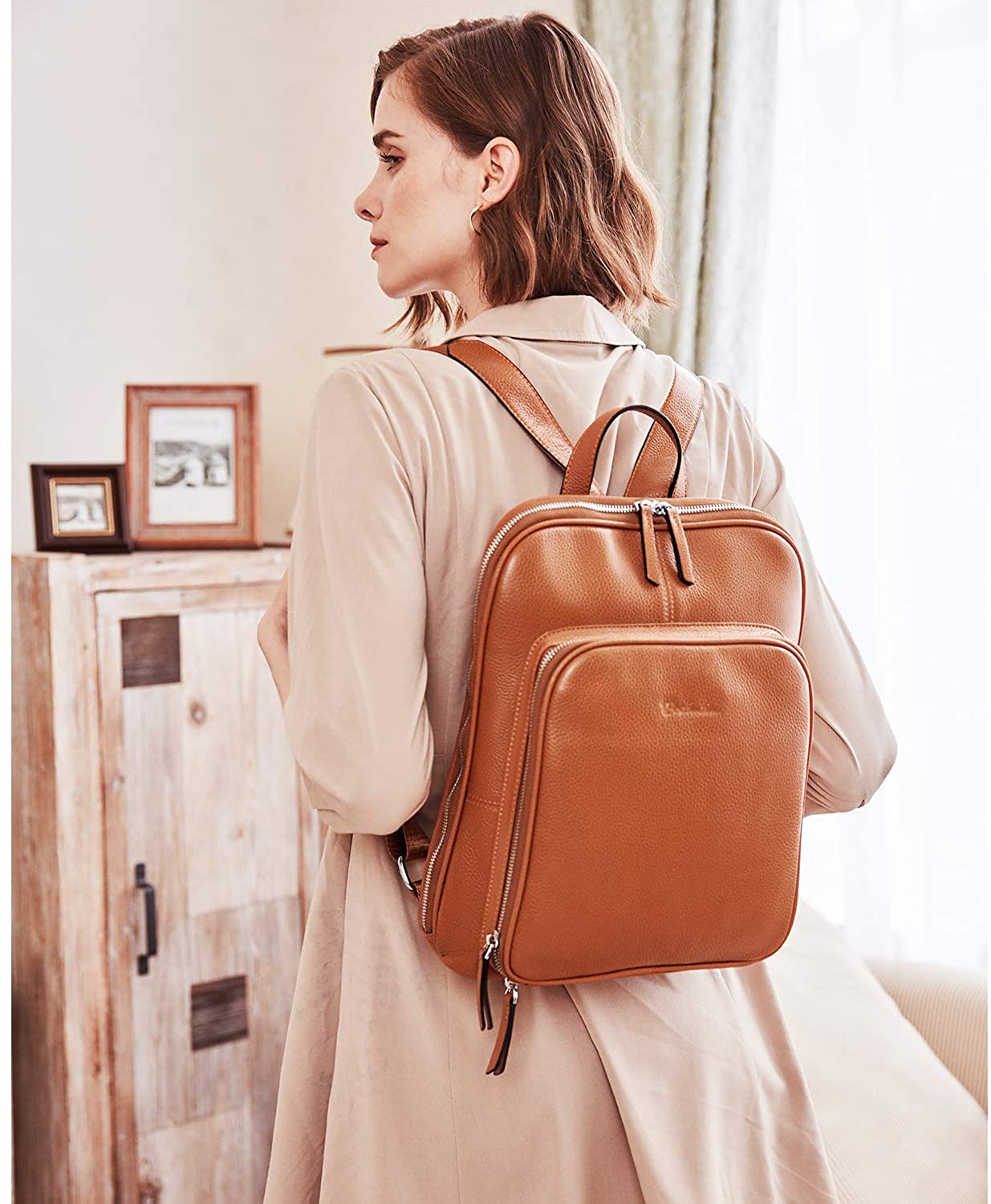 bosanten leather backpack Large Men's Vrba Leather Backpacks with Laptop
