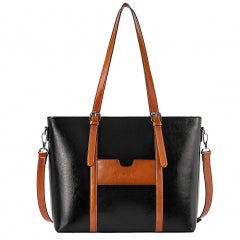BOSTANTEN Women Leather Laptop Shoulder Handbag Vintage Briefcase 15.6" Computer Work Tote Bag