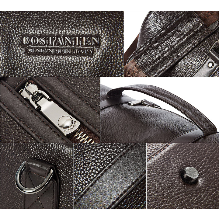 BOSTANTEN Genuine Leather Duffle Bag for Men Travel Overnight Gym Sports Luggage Duffel Bags