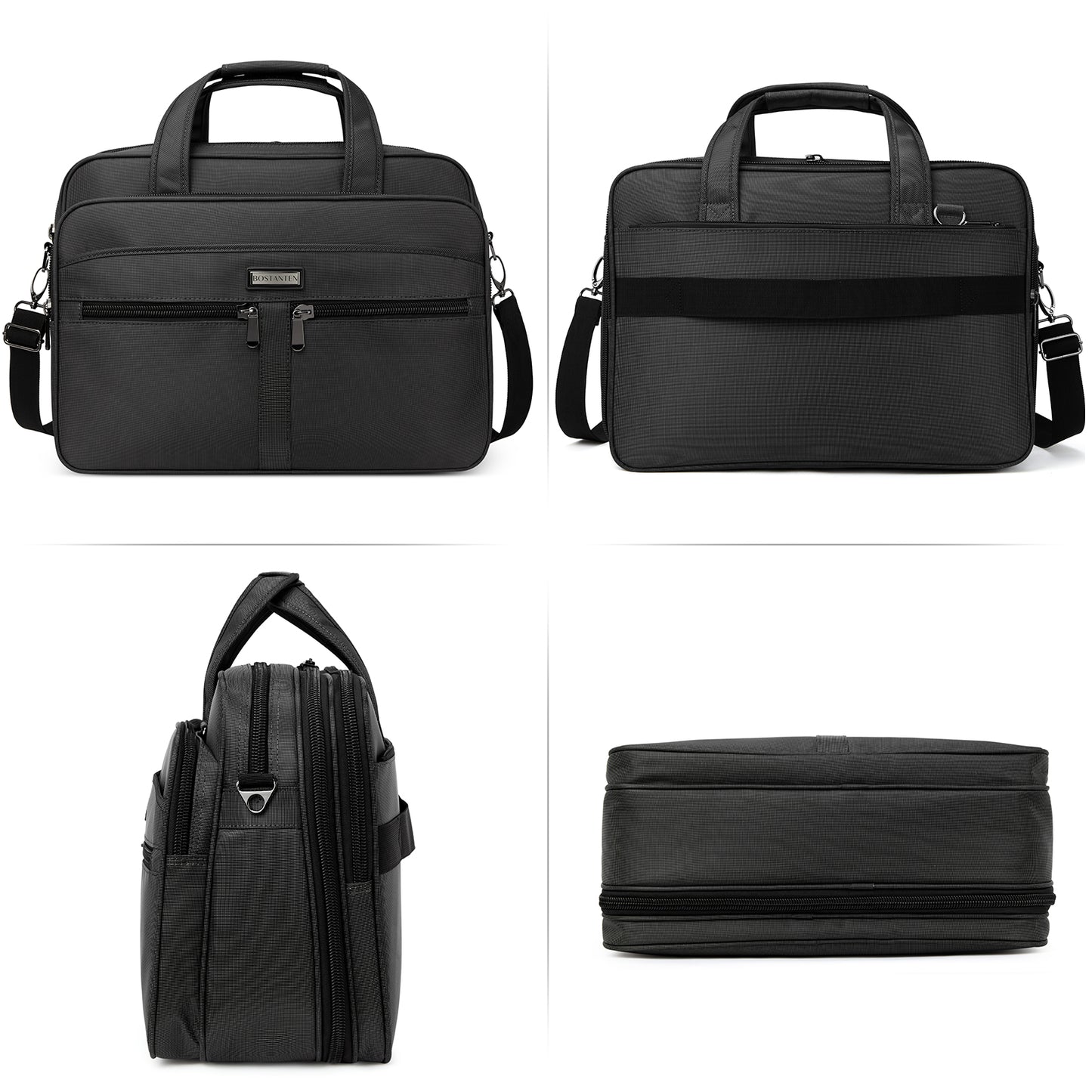 BOSTANTEN Briefcases for Men 17 inch Laptop Bag for Men Messenger Bag Computer Bags Expandable Business Office Work Bag