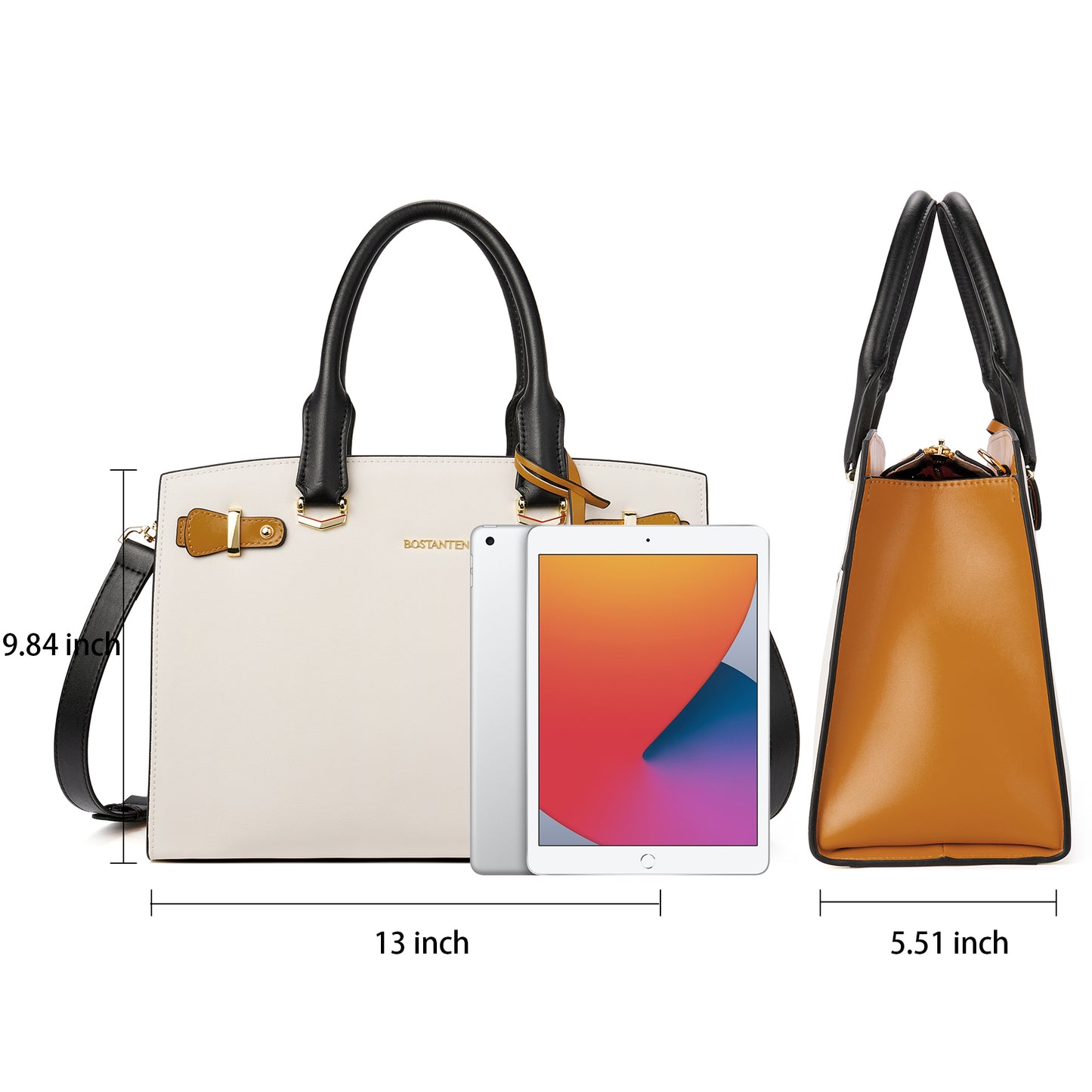 BOSTANTEN Women Leather Handbag Designer Satchel Purses Top Handle Shoulder Totes Crossbody Bag