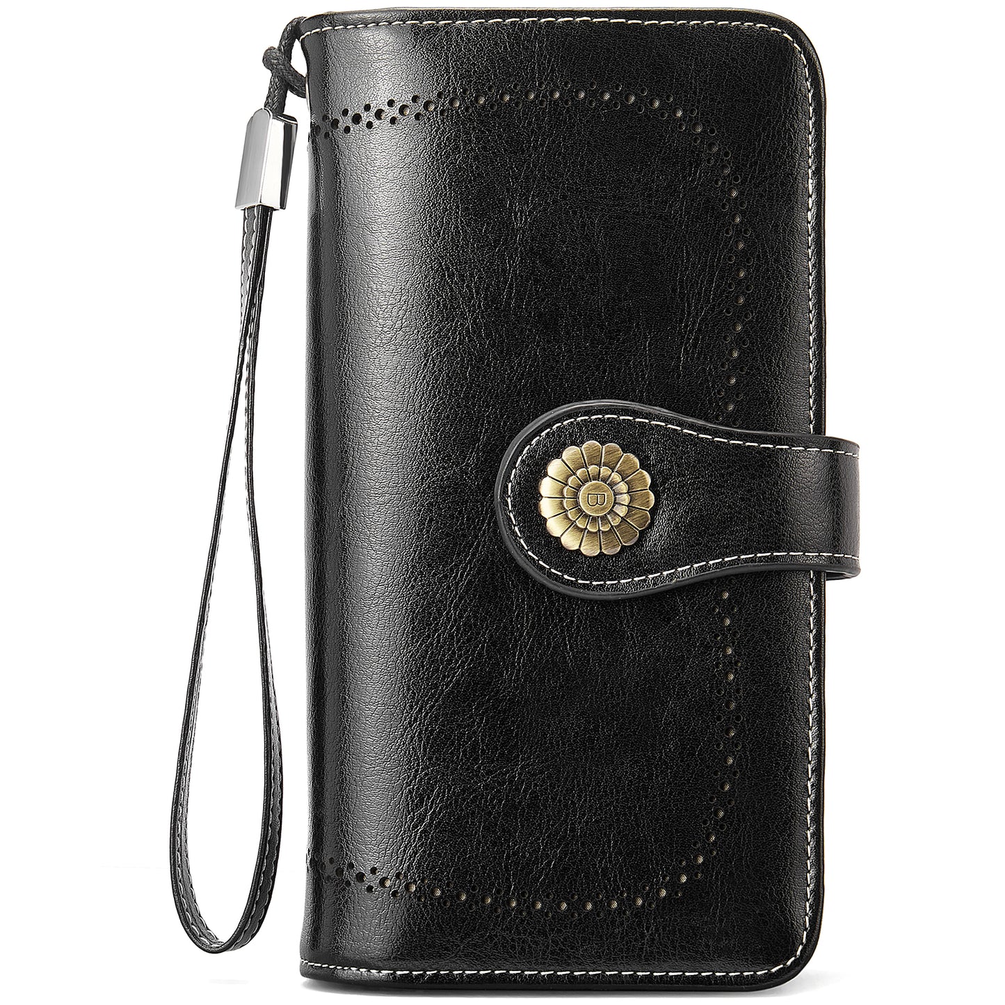 BOSTANTEN Womens Wallet Genuine Leather Large Capacity Wristlet Clutch Purse Credit Card Holder with RFID Blocking