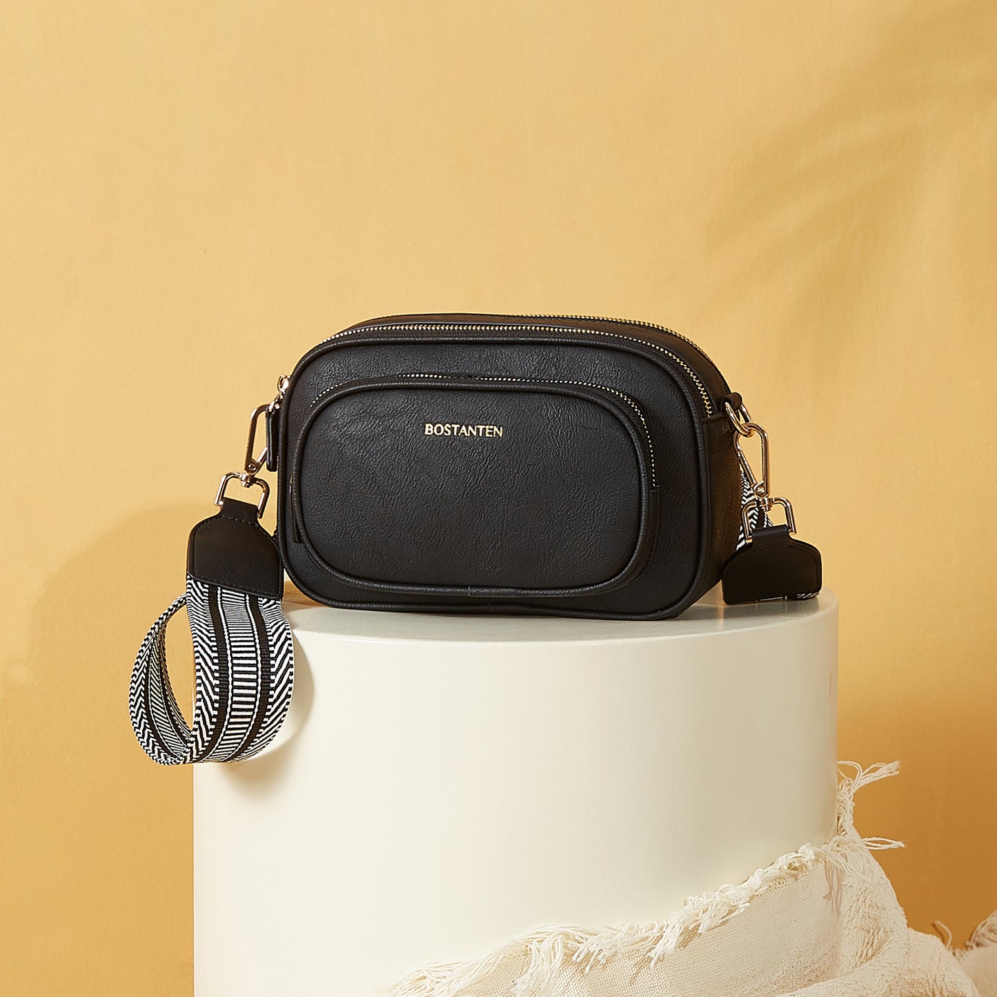 BOSTANTEN Crossbody Bags for Women Vegan Leather Purse Shoulder Handbags with Wide Strap