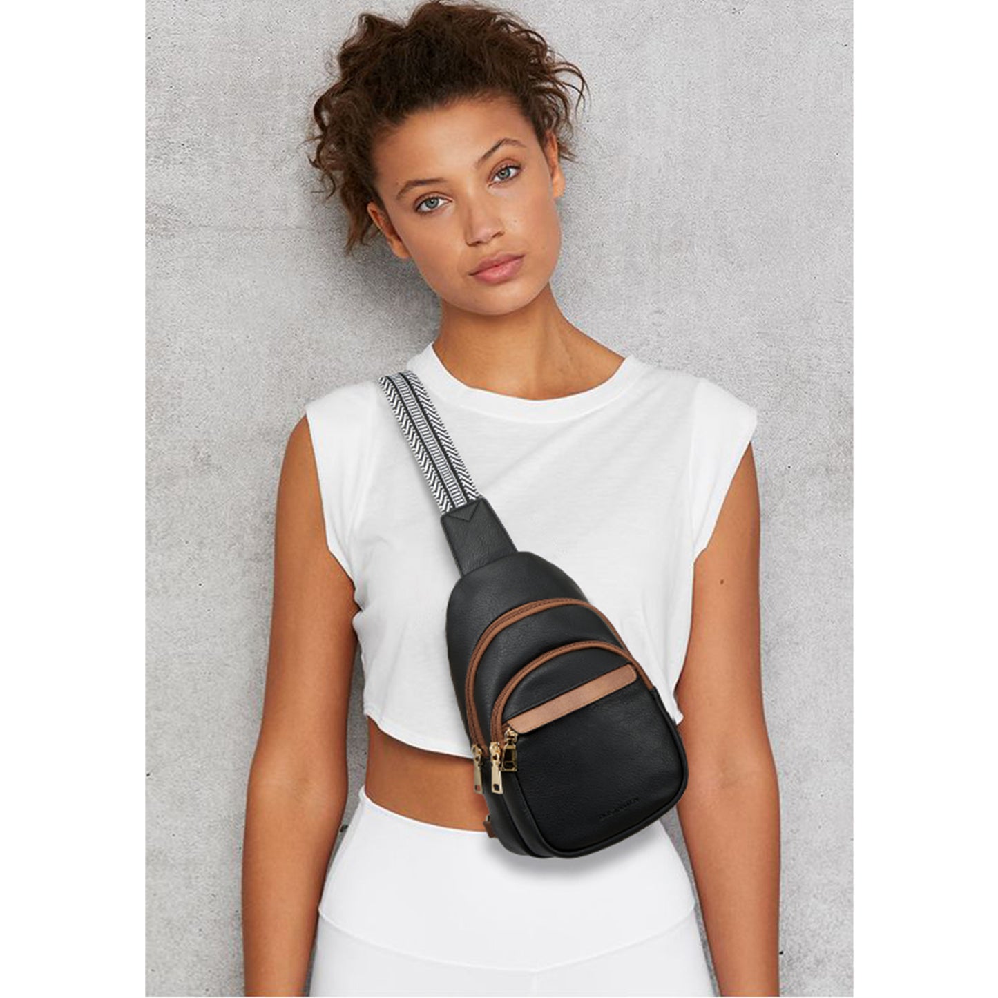 BOSTANTEN Small Sling Bag for Women Leather Crossbody Bags Fanny Pack Chest Bag for Travel