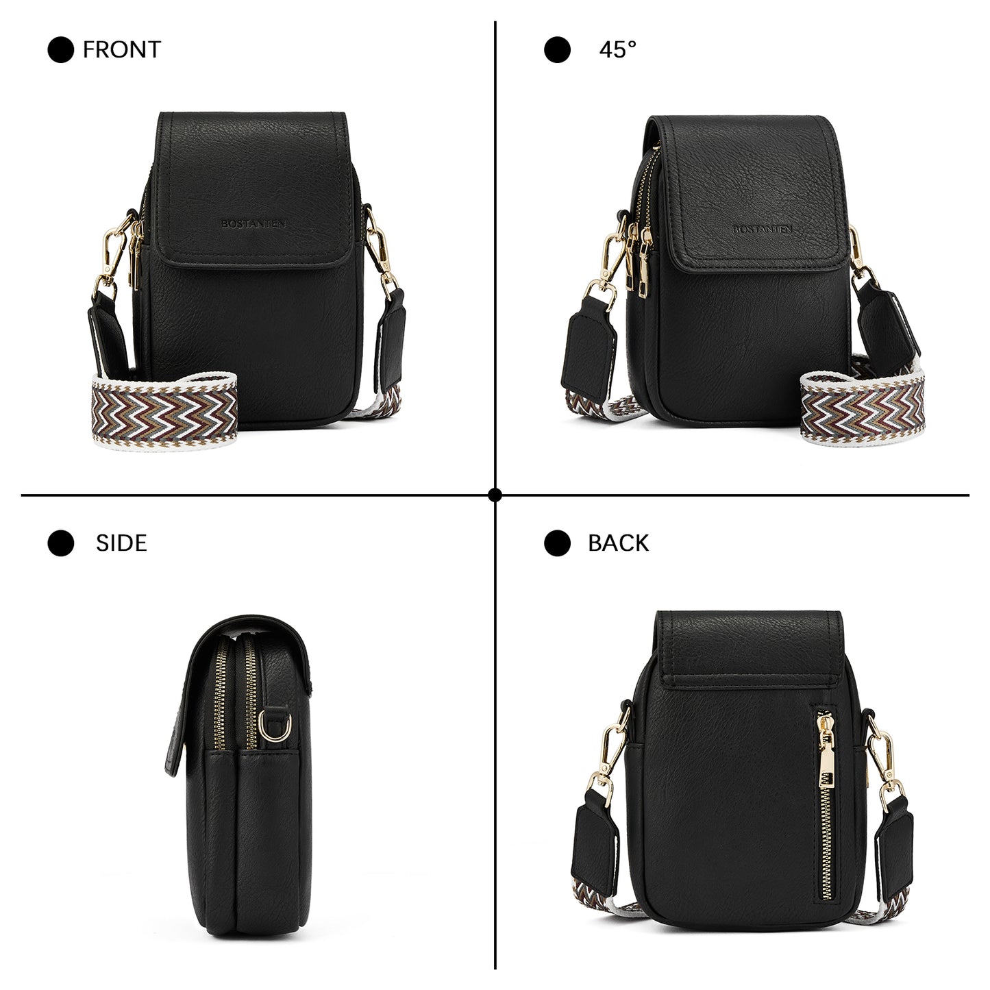 BOSTANTEN Small Crossbody Phone Bags for Women Trendy Shoulder Wallet Purses with Earphone Hole