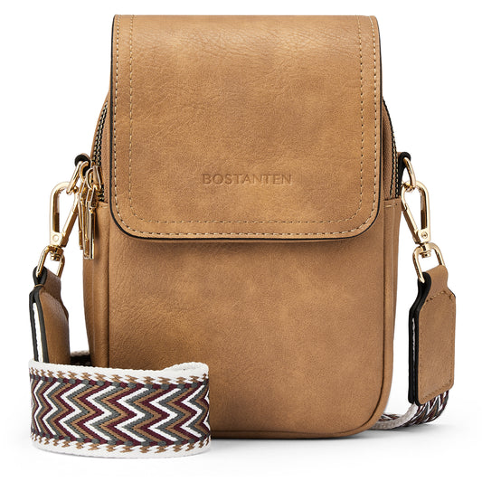 BOSTANTEN Small Crossbody Phone Bags for Women Trendy Shoulder Wallet Purses with Earphone Hole
