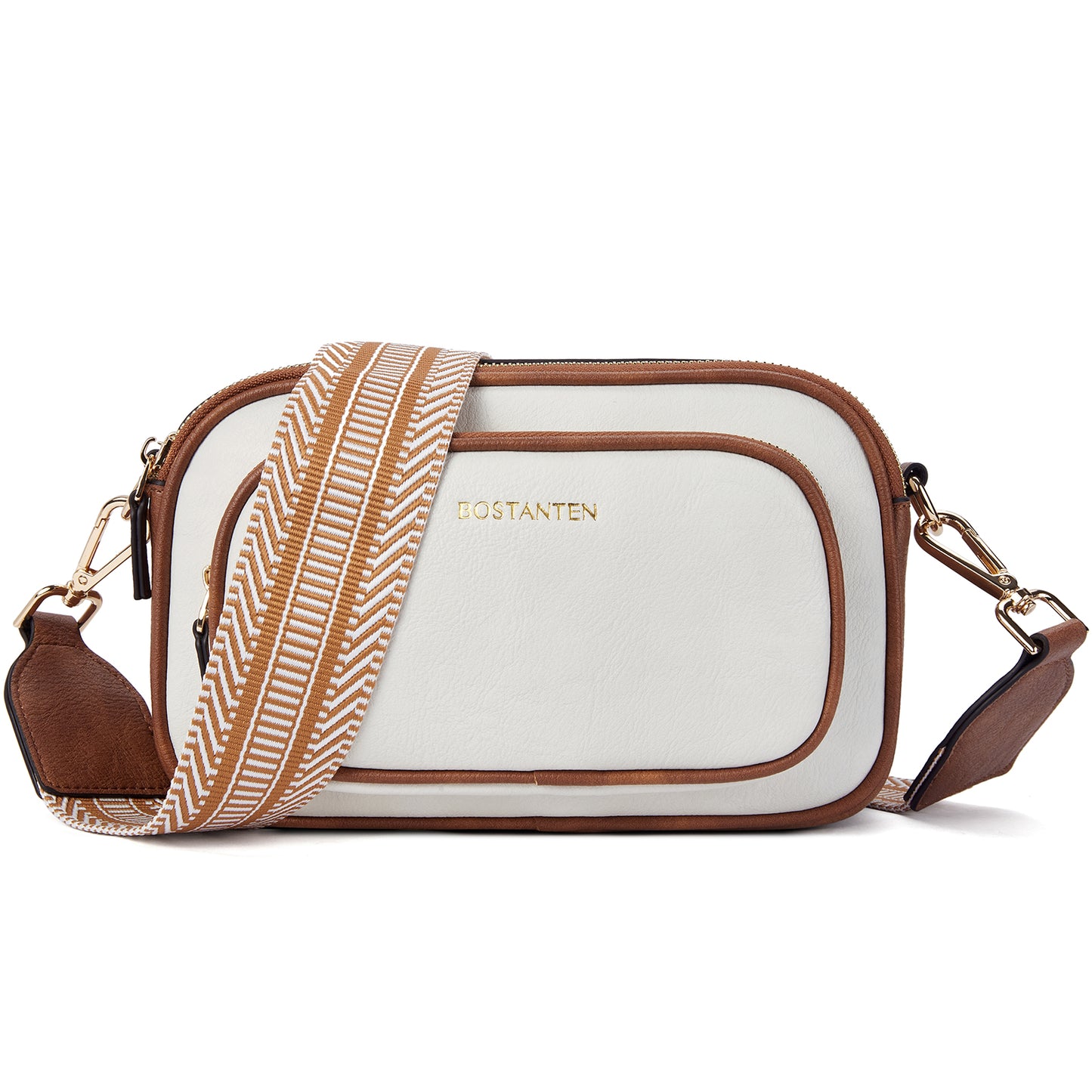 BOSTANTEN Crossbody Bags for Women Vegan Leather Purse Shoulder Handbags with Wide Strap