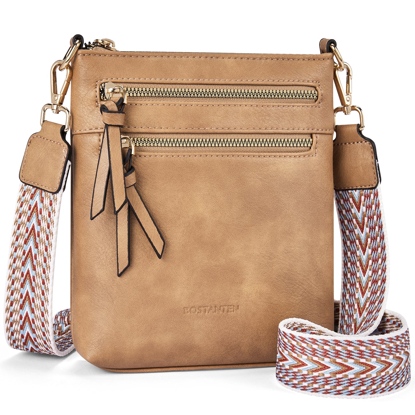 BOSTANTEN Small Crossbody Phone Purses for Women Crossbody Bags Trendy Leather Shoulder Handbag with Card Slots