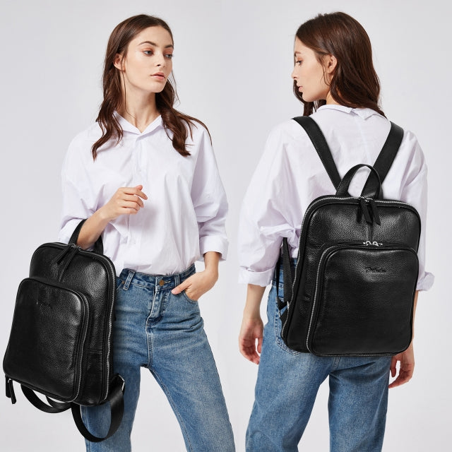 BOSTANTEN Genuine Leather Backpack Purse Casual College Travel Bags for Women