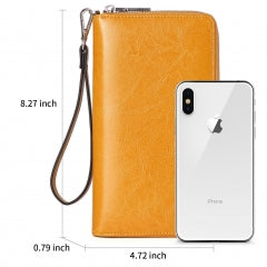 BOSTANTEN Leather Wallets for Women RFID Blocking Zip Around Credit Card Holder Phone Clutch