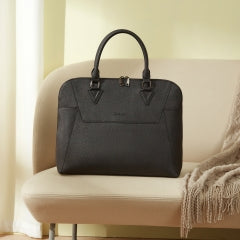 BOSTANTEN Briefcase for Women Leather 15.6 inch Laptop Shoulder Bags Office Work Crossbody Handbag Beige