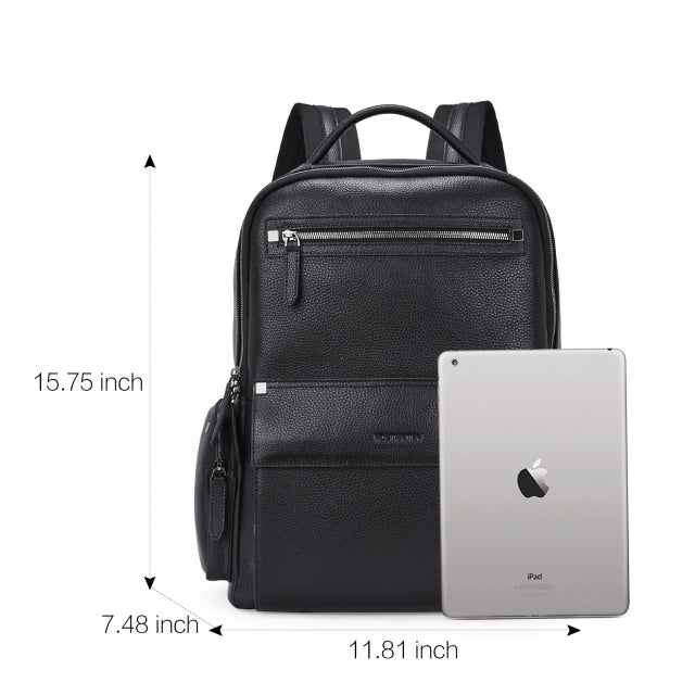 BOSTANTEN Men Leather Backpack 15.6 inch Laptop Backpack Travel Business Office Bag Large Capacity School Bookbag