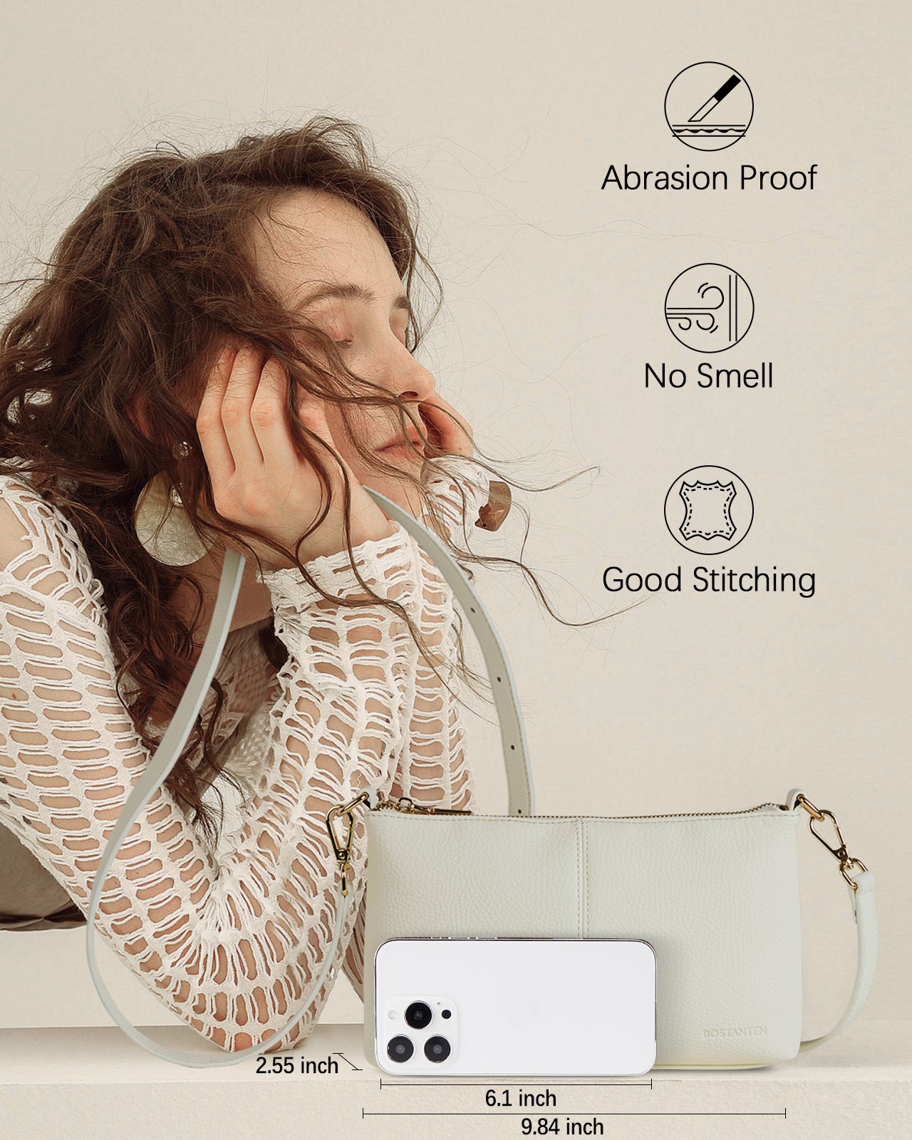 BOSTANTEN Small Purses for Women Crossbody Bags Leather Wristlet Purses Envelope Clutch Purse