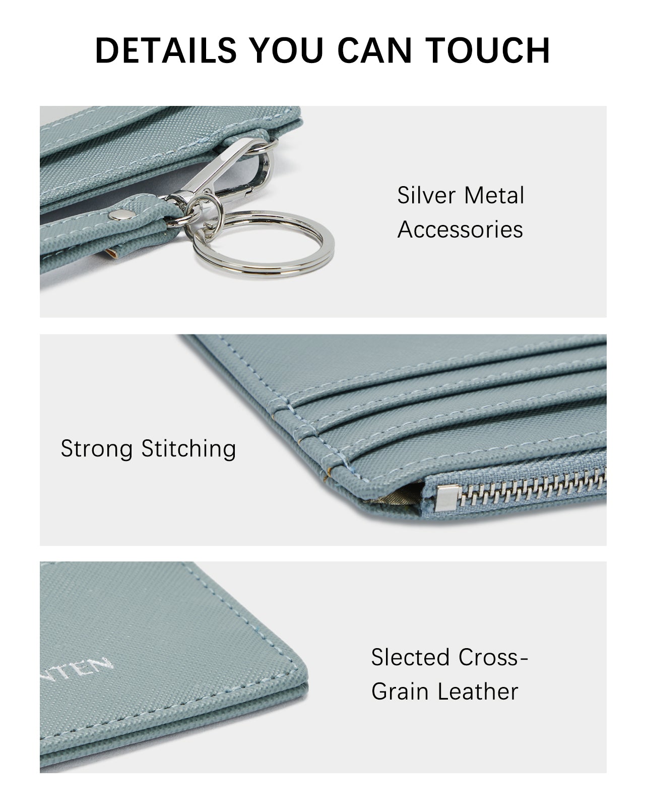 BOSTANTEN Small Wallet For Women RFID Leather Credit Card Holder Slim Wristlet Keychain Wallet With Zipper Pocket