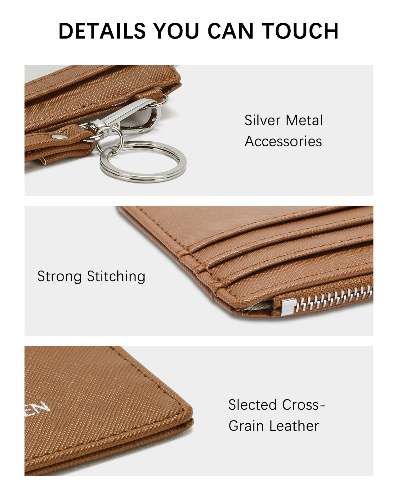 BOSTANTEN Small Wallet For Women RFID Leather Credit Card Holder Slim Wristlet Keychain Wallet With Zipper Pocket