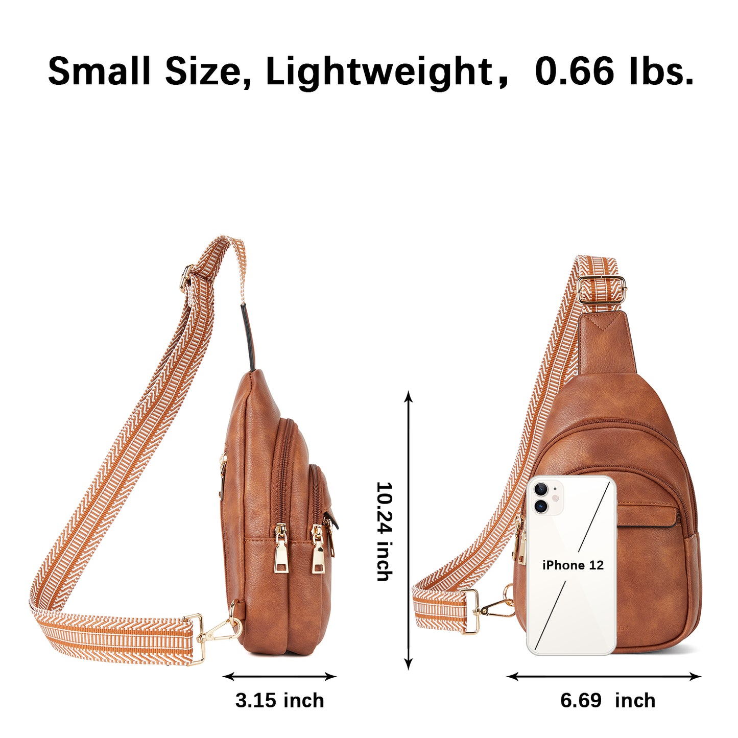 BOSTANTEN Small Sling Bag for Women Leather Crossbody Bags Fanny Pack Chest Bag for Travel