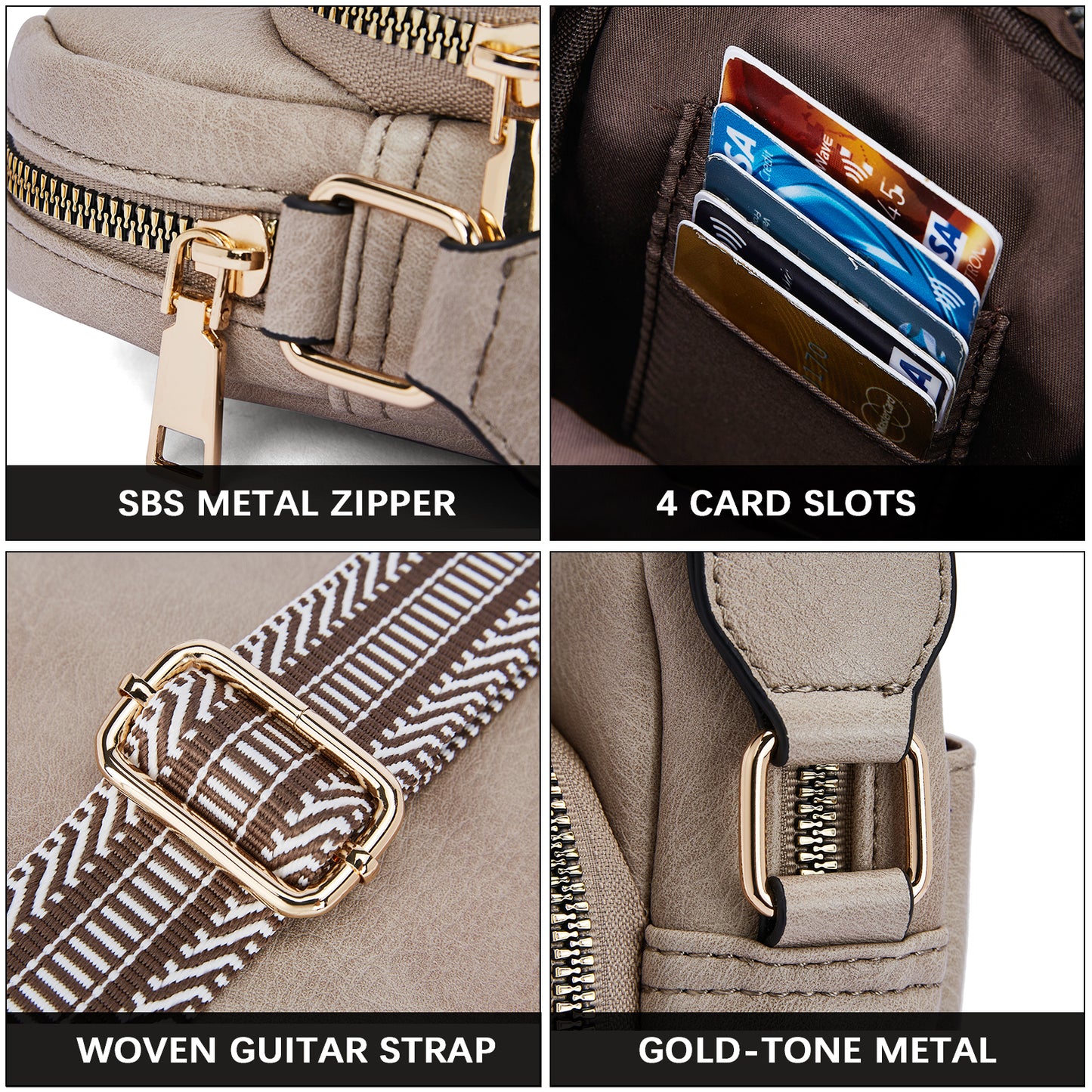 BOSTANTEN Small Crossbody Bags for Women Designer Zip Cell Phone Purse Shoulder Handbags Wallet with Card Slots
