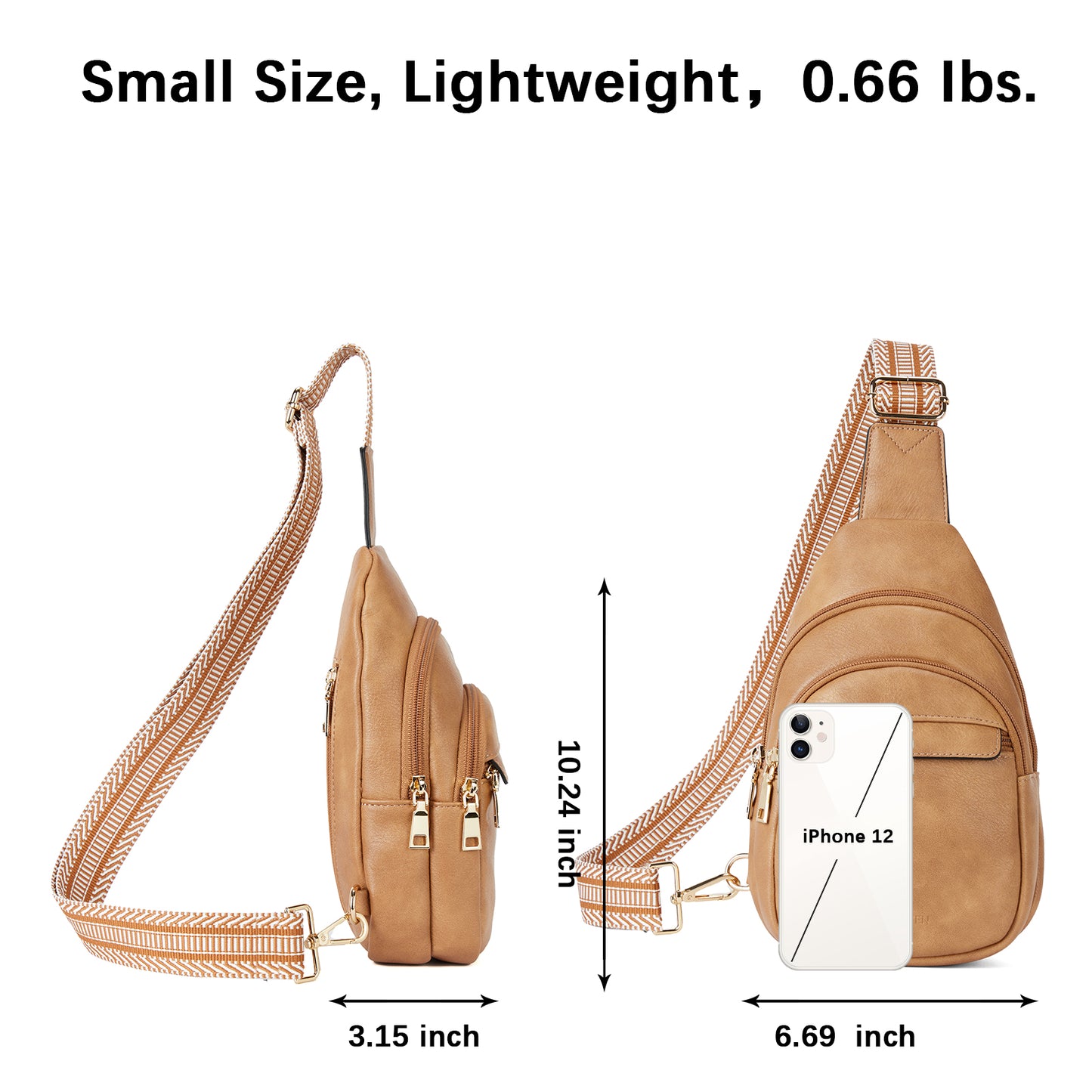 BOSTANTEN Small Sling Bag for Women Leather Crossbody Bags Fanny Pack Chest Bag for Travel