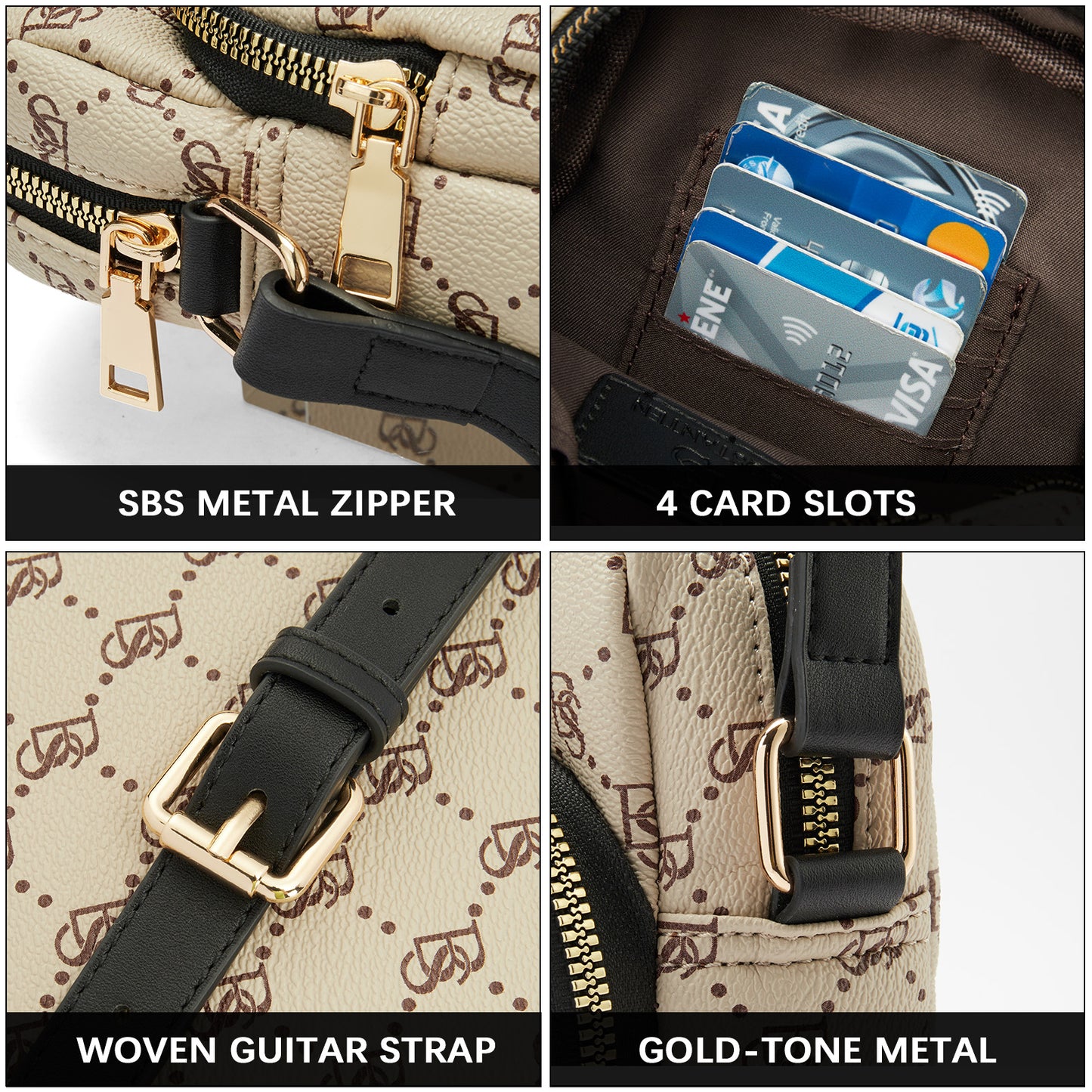 BOSTANTEN Small Crossbody Bags for Women Designer Zip Cell Phone Purse Shoulder Handbags Wallet with Card Slots