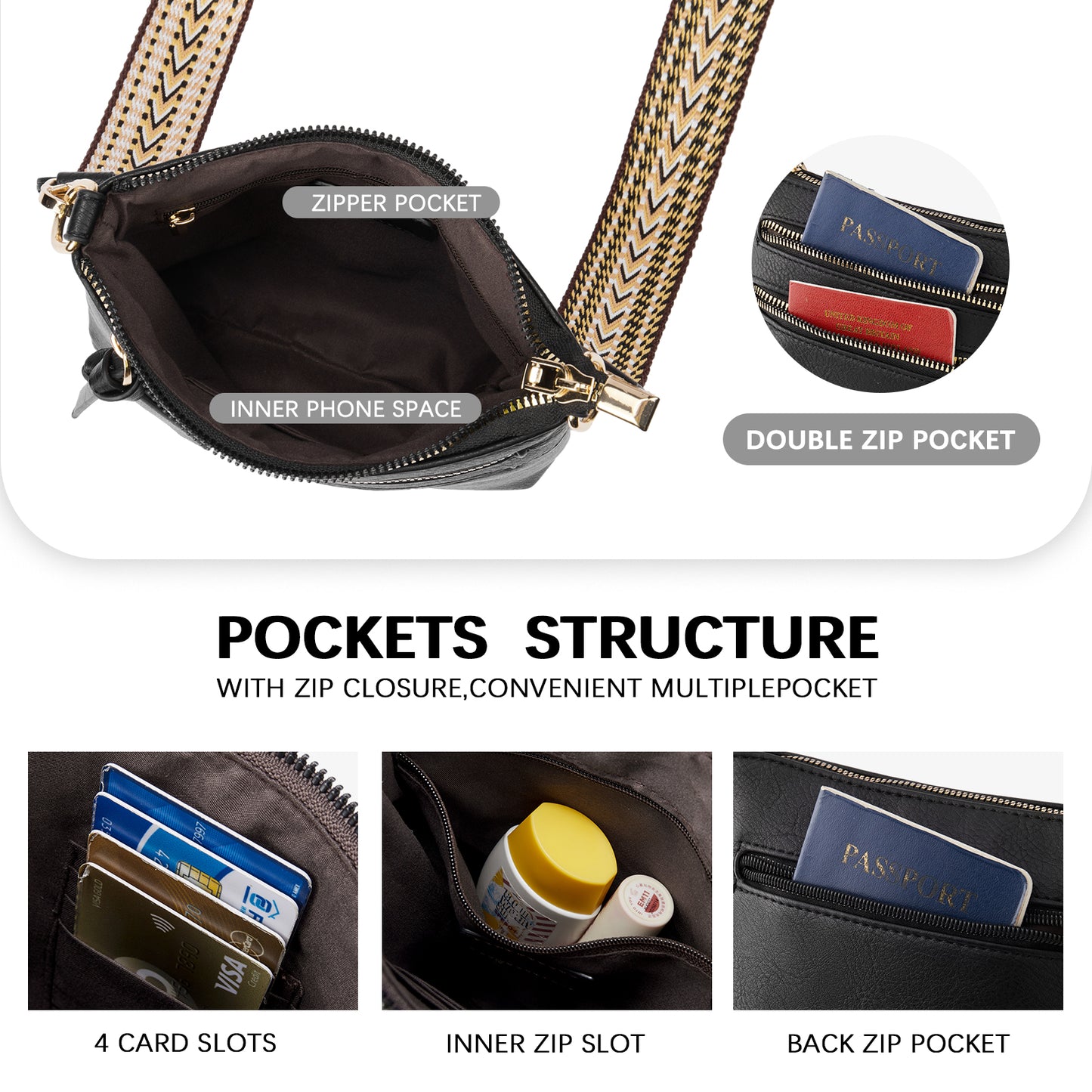 BOSTANTEN Small Crossbody Phone Purses for Women Crossbody Bags Trendy Leather Shoulder Handbag with Card Slots