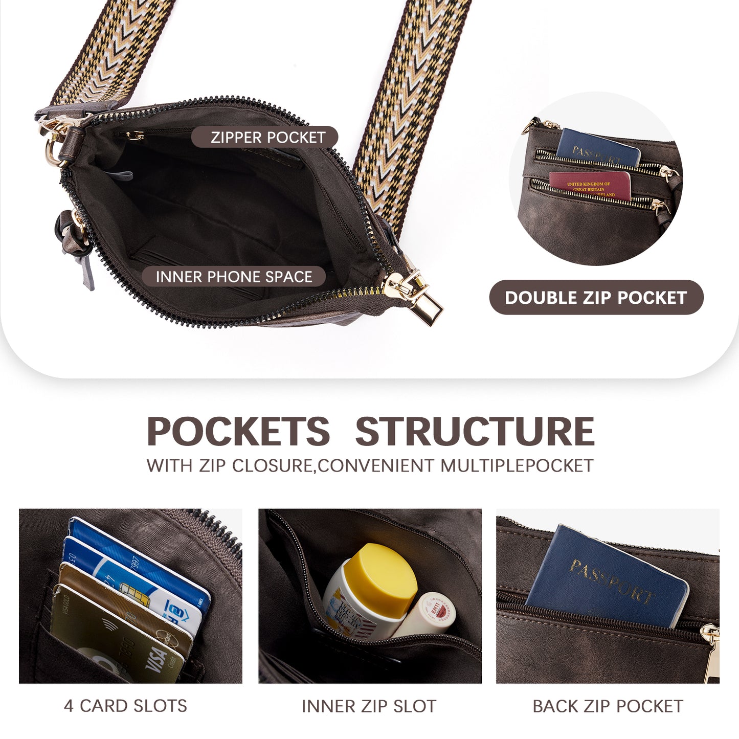 BOSTANTEN Small Crossbody Phone Purses for Women Crossbody Bags Trendy Leather Shoulder Handbag with Card Slots