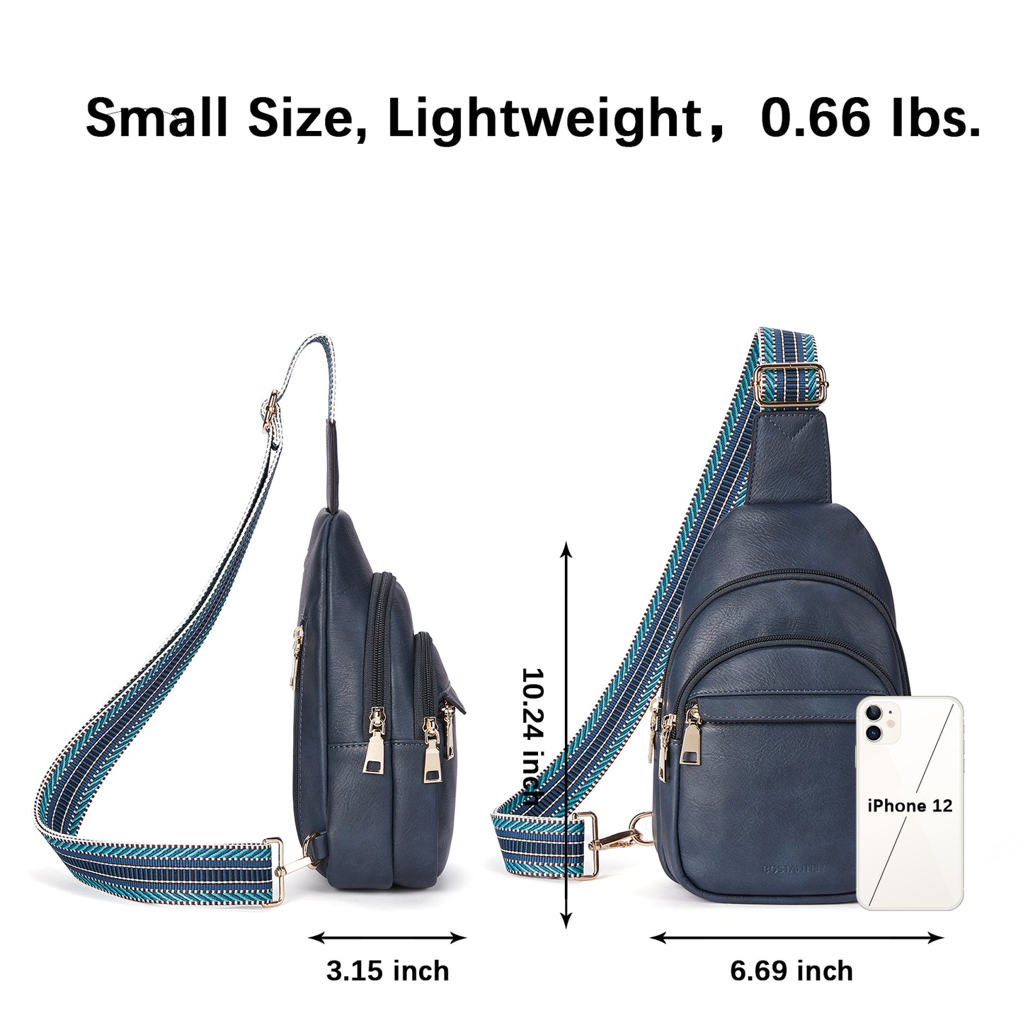 BOSTANTEN Small Sling Bag for Women Leather Crossbody Bags Fanny Pack Chest Bag for Travel