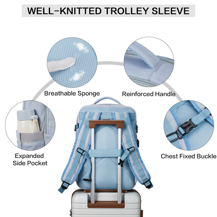 BOSTANTEN Travel Backpack for Women- Flight Approved Carry On Backpack, 15.6" Laptop Backpack Large Lightweight Weekender Bag