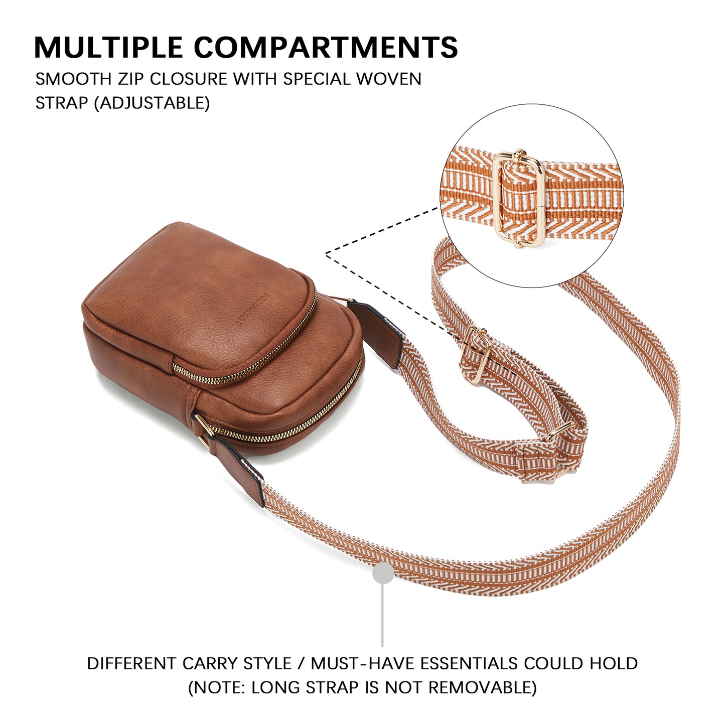 BOSTANTEN Small Crossbody Bags for Women Designer Zip Cell Phone Purse Shoulder Handbags Wallet with Card Slots