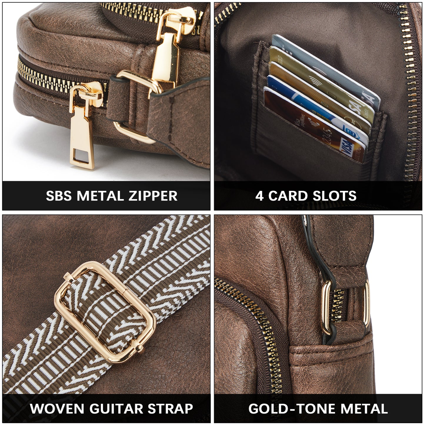 BOSTANTEN Small Crossbody Bags for Women Designer Zip Cell Phone Purse Shoulder Handbags Wallet with Card Slots