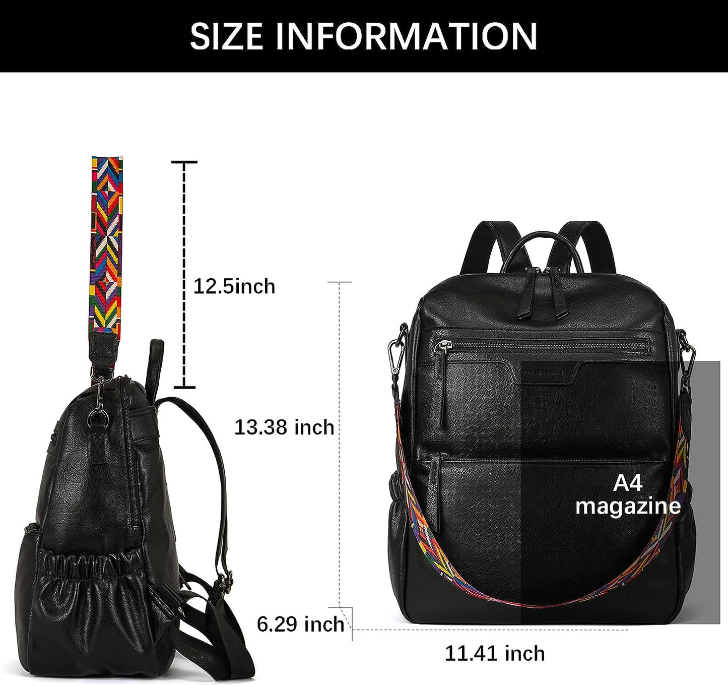 BOSTANTEN Backpack Purse for Women Fashion Designer Travel Backpack Leather Convertible Shoulder Bags Casual Daypack Beige-brown