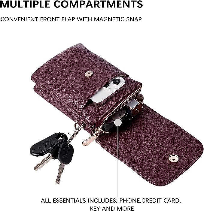 BOSTANTEN Small Crossbody Bags for Women Designer Cell Phone Bag Wallet Purses Adjustable Strap