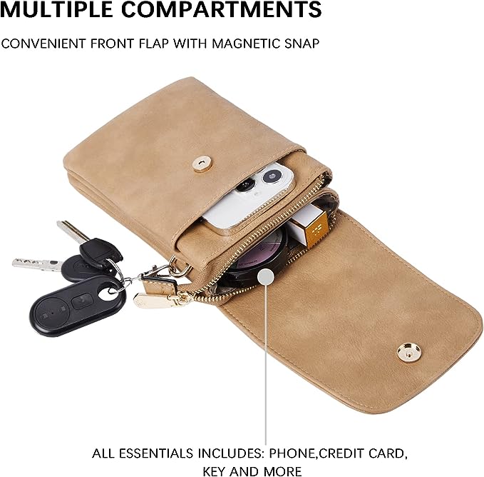 BOSTANTEN Small Crossbody Bags for Women Designer Cell Phone Bag Wallet Purses Adjustable Strap