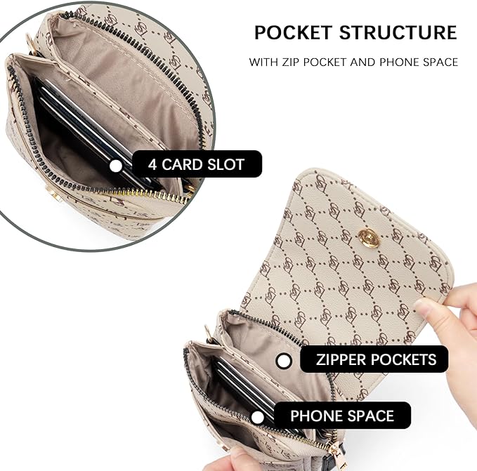BOSTANTEN Small Crossbody Bags for Women Designer Cell Phone Bag Wallet Purses Adjustable Strap
