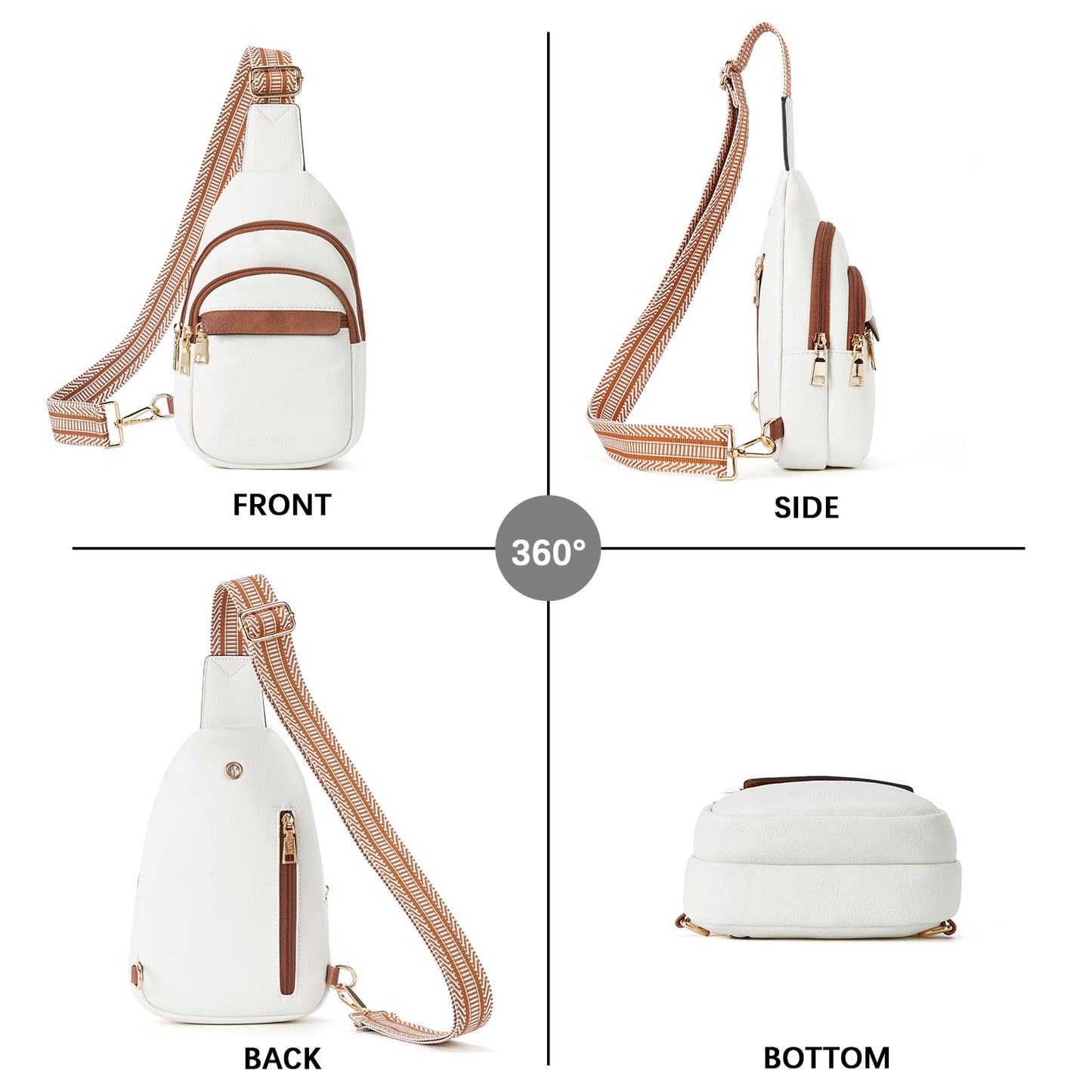 BOSTANTEN Small Sling Bag for Women Leather Crossbody Bags Fanny Pack Chest Bag for Travel
