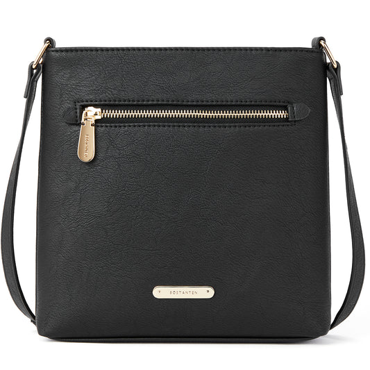 BOSTANTEN Crossbody Bags for Women Trendy Leather Designer Cell Phone Multi Pocket Cross Body Purses Shoulder Handbag Ladies
