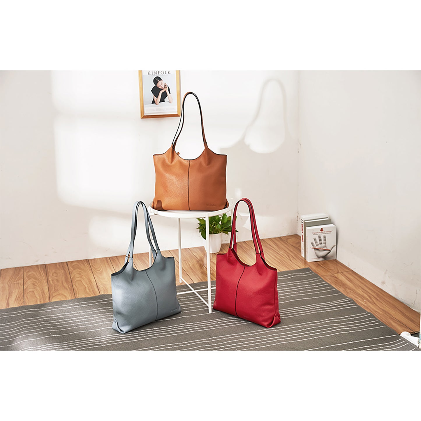 BOSTANTEN Women Handbags Designer Shoulder Tote Bag Soft Genuine Leather Top-handle Purse