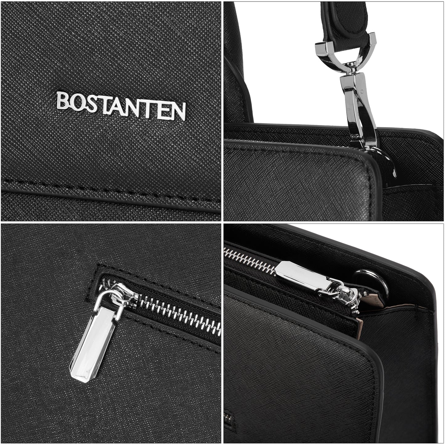 BOSTANTEN Briefcase for Women Leather Laptop Bag 15.6 inch Business Executive Work Bag Messenger Shoulder Bag for Office Lady