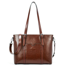 BOSTANTEN Women Leather Laptop Shoulder Handbag Vintage Briefcase 15.6" Computer Work Tote Bag