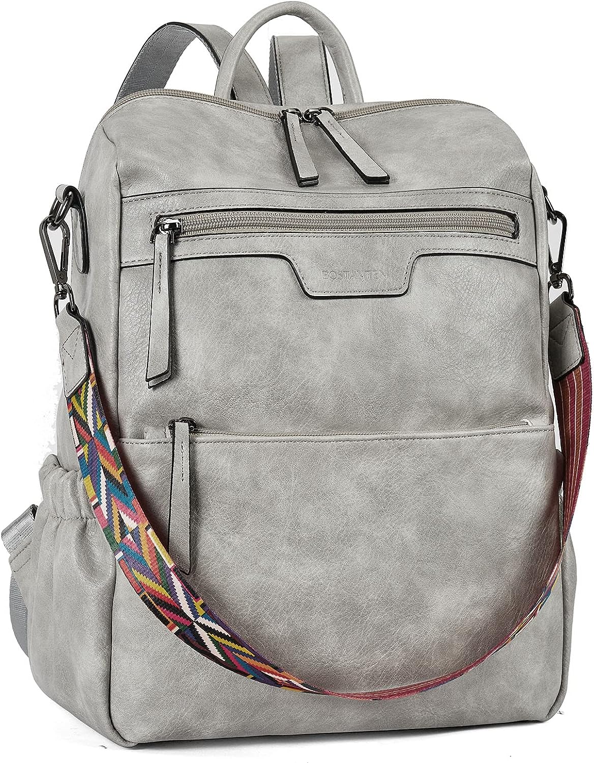 BOSTANTEN Backpack Purse for Women Fashion Designer Travel Backpack Leather Convertible Shoulder Bags Casual Daypack Beige-brown