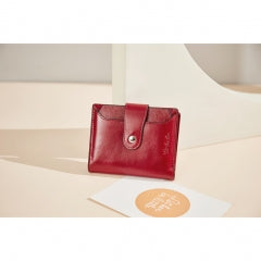 BOSTANTEN Women Leather Wallet RFID Blocking Small Bifold Zipper Pocket Wallet Card Case Purse with ID Window