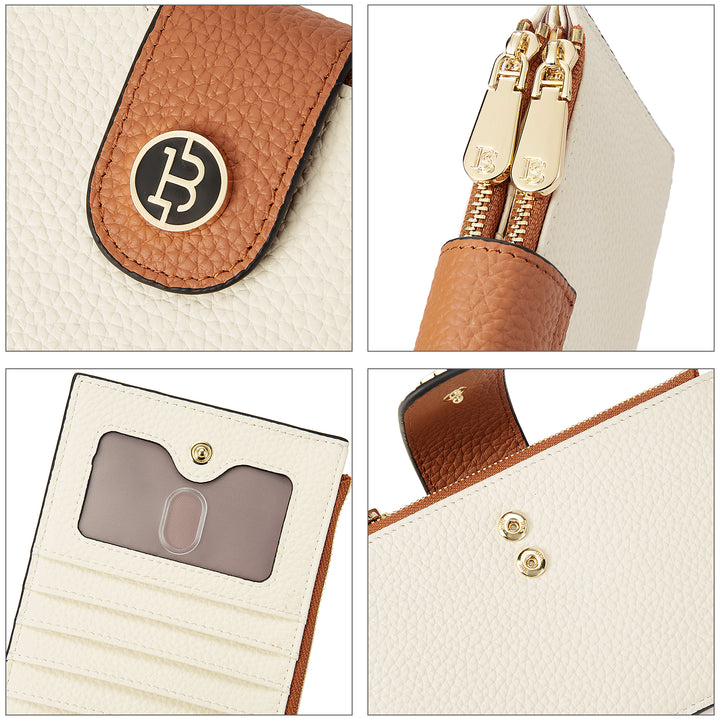 BOSTANTEN Leather Wallets for Women RFID Blocking Slim Bofild Purse Card Holder with Zipper Pocket