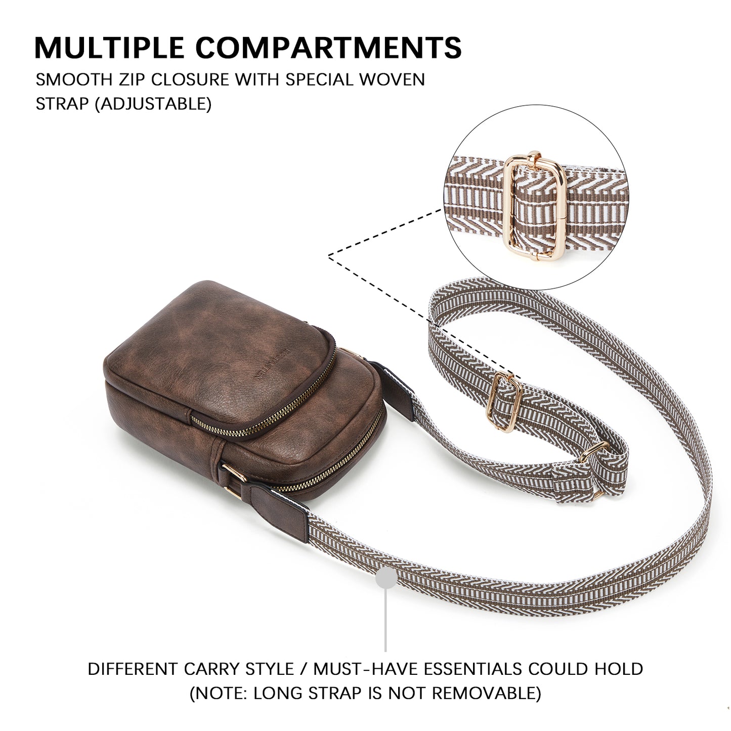 BOSTANTEN Small Crossbody Bags for Women Designer Zip Cell Phone Purse Shoulder Handbags Wallet with Card Slots