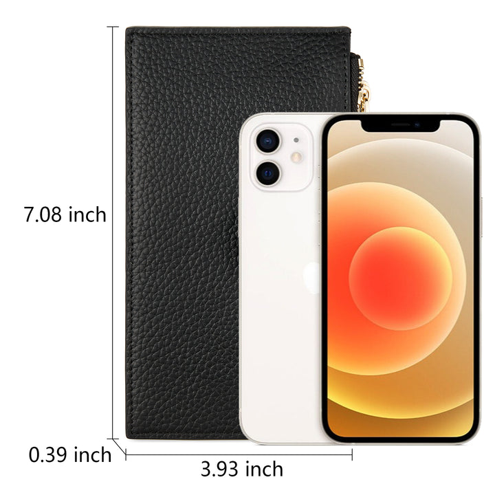 BOSTANTEN Leather Wallets for Women RFID Blocking Slim Bofild Purse Card Holder with Zipper Pocket