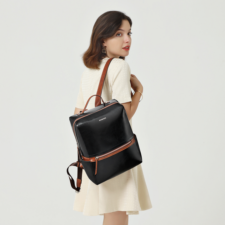 BOSTANTEN Genuine Leather Backpack Purse Fashion Casual College Travel Handbag for Women