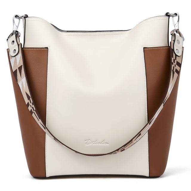 BOSTANTEN Genuine Leather Handbag Designer Hobo Shoulder Bucket Bags Tote Purses and Handbags Set with Clutch Purses