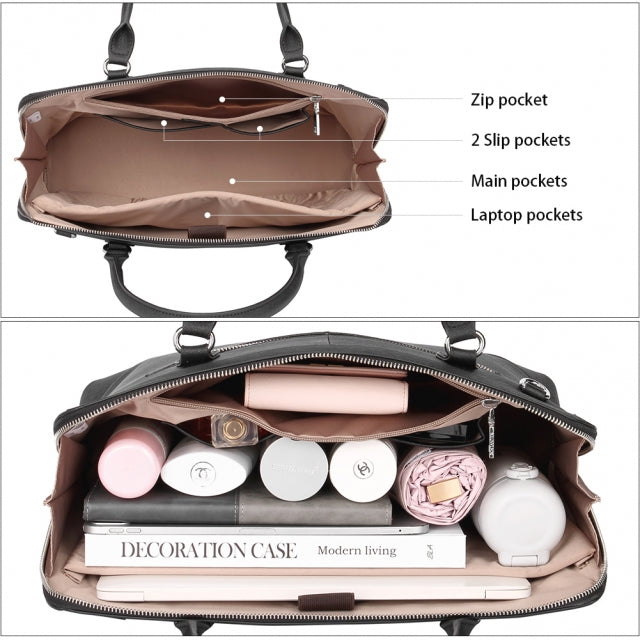 BOSTANTEN Briefcase for Women Leather Laptop Case Work Shoulder Bags Crossbody Handbags