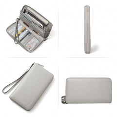 BOSTANTEN Leather Wallets for Women RFID Blocking Zip Around Credit Card Holder Phone Clutch