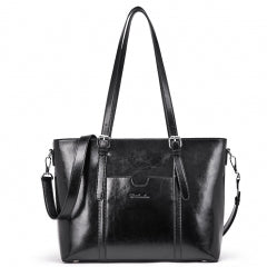 BOSTANTEN Women Leather Laptop Shoulder Handbag Vintage Briefcase 15.6" Computer Work Tote Bag