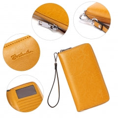 BOSTANTEN Leather Wallets for Women RFID Blocking Zip Around Credit Card Holder Phone Clutch