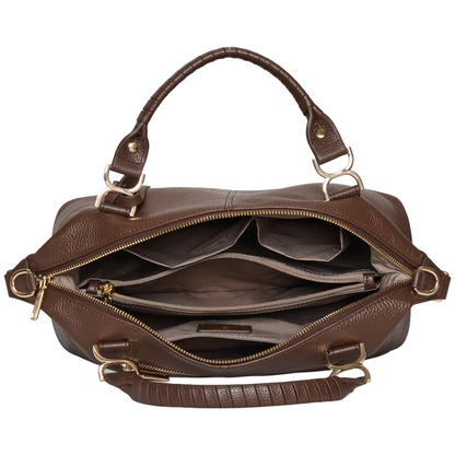 Nevin Genuine Leather Boston Handbag
